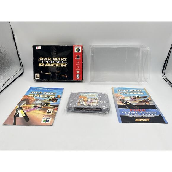 Nintendo 64 - Star Wars Episode 1: Racer w/ Insert & Protector - Complete/CIB - Picture 6 of 16
